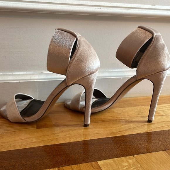 VENUS Nude Velvet Ankle Strap Heels - Picture 4 of 5